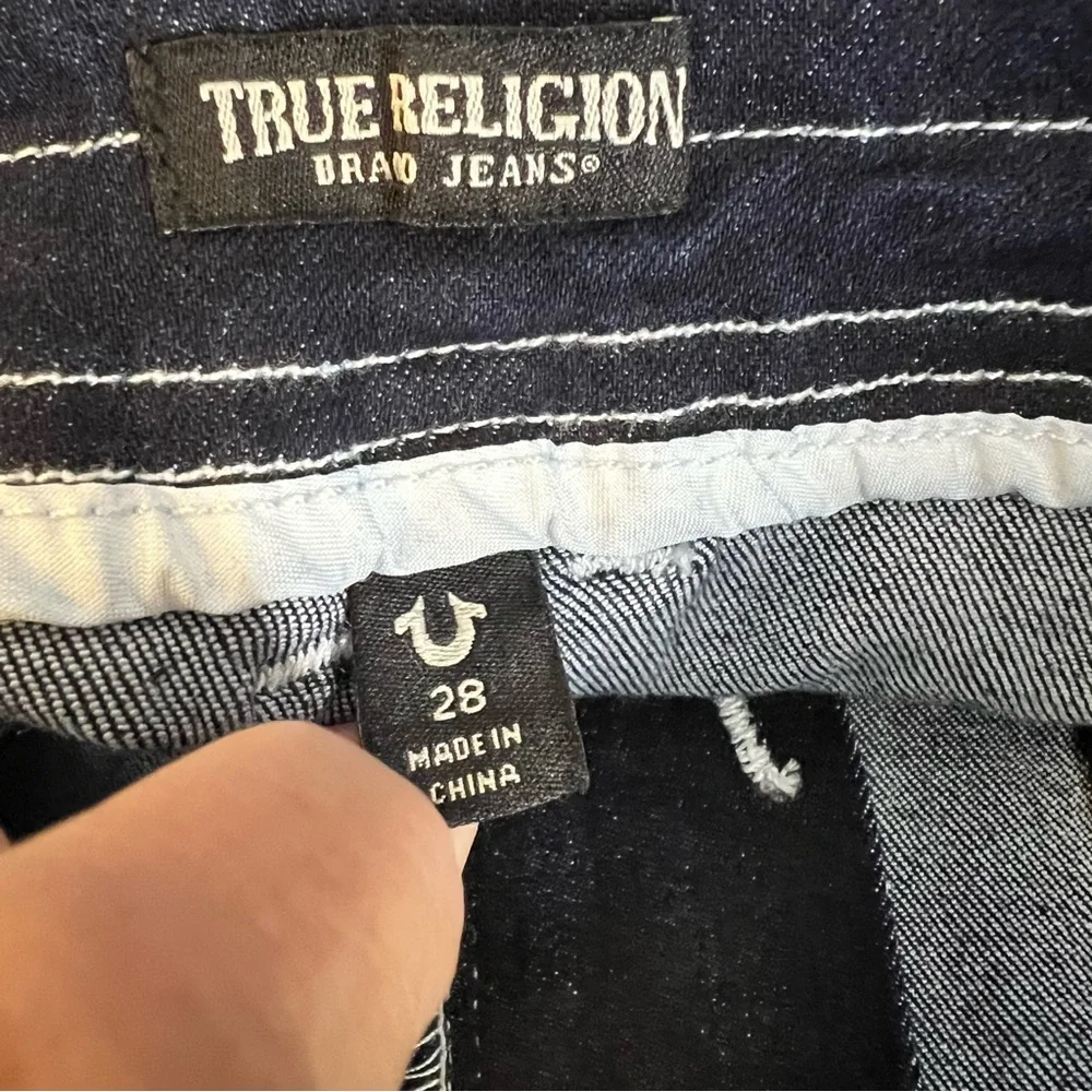 True Religion Cargo Maxi Denim Skirt 28 Dark Wash Utility Y2K NWT Slit